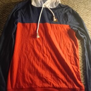 North Western MFG Navy and Red Colorblock Hoodie